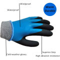 Cold Resistant Double Lined Latex Double Coated Waterproof Winter Thermal Work Gloves